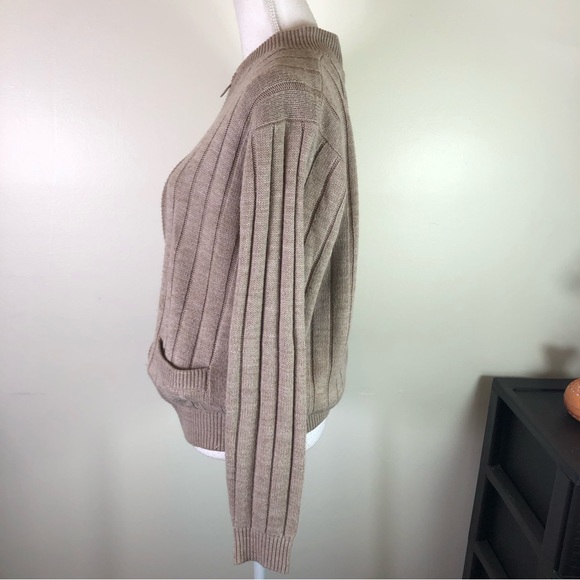 Weatherproof women’s full zip long sleeve ribbed sweater pockets Sz M gray - Picture 4 of 10